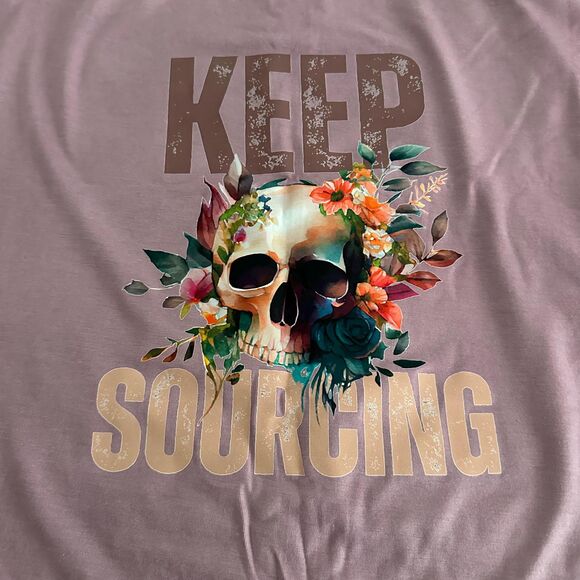 Keep Sourcing Skulls & Flowers Reseller ThrifterTank Women Sz Large Desert Rose - Picture 3 of 4